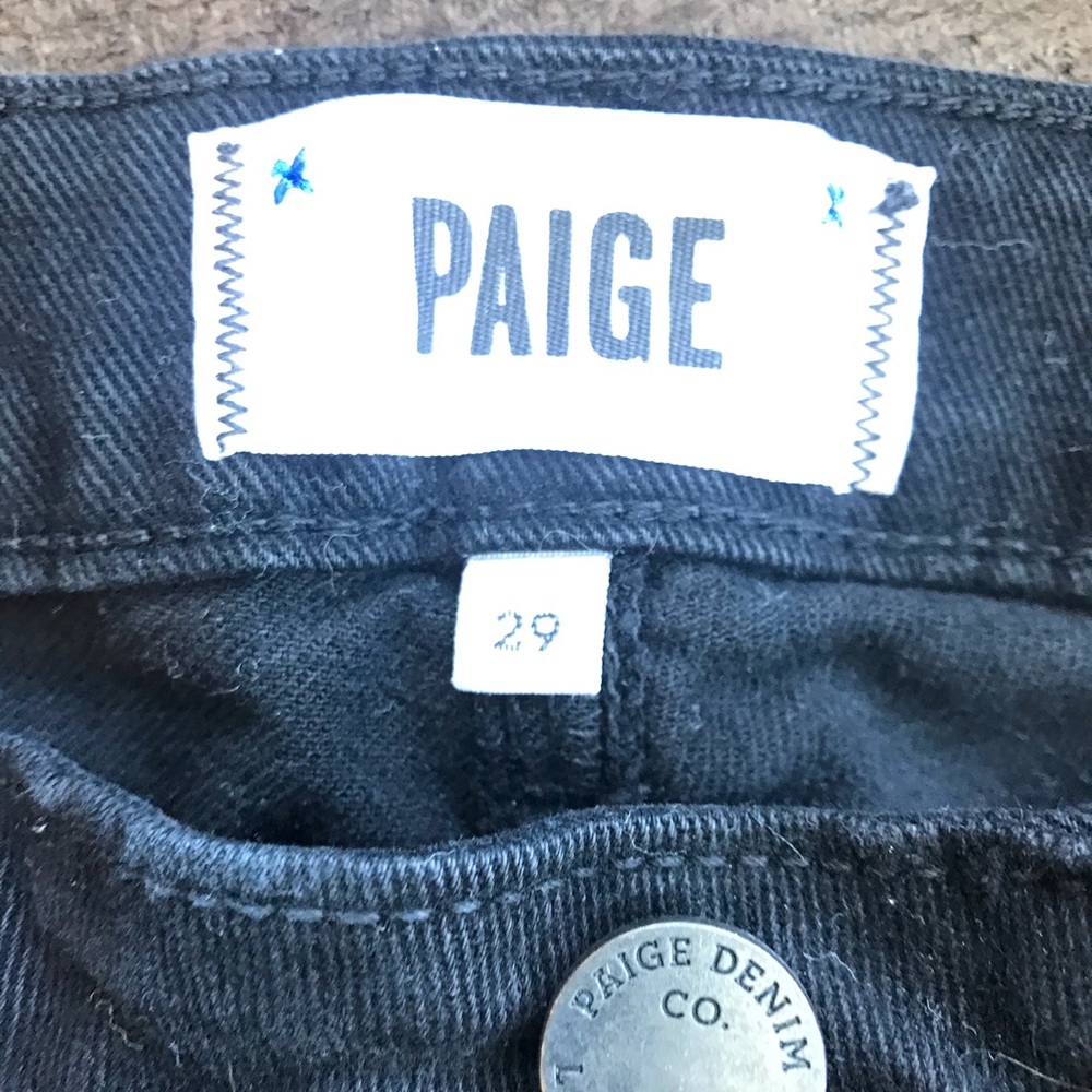 Paige distressed black denim jeans